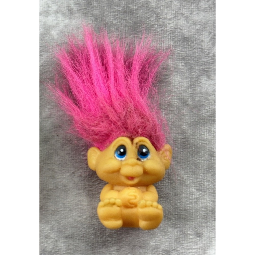 1992 Vintage Noteworthy Troll Fantasy Pink Hair Mini Troll Doll - 3" With Hair